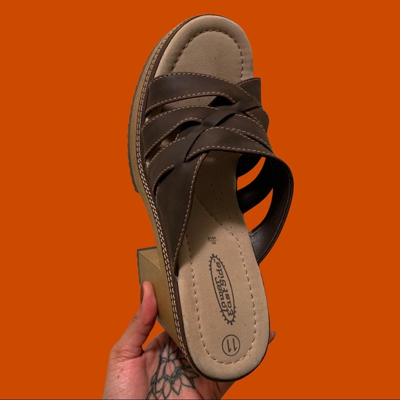 Vintage 90s Chunky Platform Sandals W11 - Picture 3 of 4